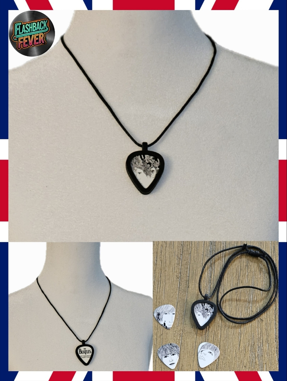 THE BEATLES🎸Guitar Pick Holder Necklace